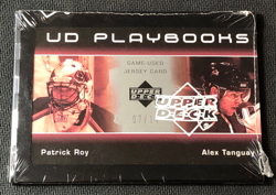 2002-03 UPPER DECK PATRICK ROY & TANGUAY SEALED UD PLAYBOOKS JERSEY #ed 7/14 - Image 1