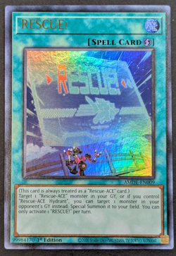 Yugioh TCG - 1x Rescue! - AMDE-EN009 - NM/LP - 1st Edition - Ultra Rare - 2023 - Image 1
