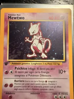 Mewtwo 10/102 Base Set 1st Edition Holo Rare Italian Pokemon TCG Card - Image 2