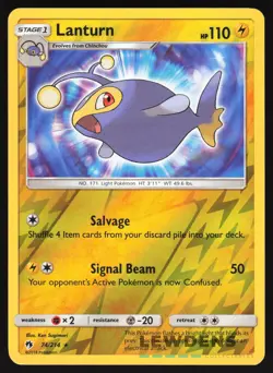 Lanturn - 74/214 - Reverse Holo Rare - Lost Thunder - Pokemon Card - Image 1