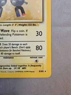 Magneton 9/102 Base Set Holo Unlimited Rare Card Pokemon TCG 1999 LP/MP - Image 4