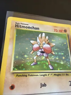 Hitmonchan 7/102 Base Set Holo Unlimited Rare Card Pokemon TCG 1999 LP-MP - Image 2