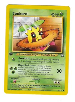 SUNKERN FIRST 1ST EDITION NEO GENESIS SET POKEMON CARD 78/111 - Image 1