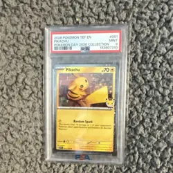 Pokemon Pikachu 051/162 Pokemon Day 2026 Promo PSA 9 Single Card EN - Image 1