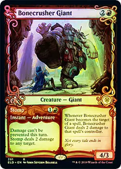 Bonecrusher Giant / Stomp (Showcase) FOIL Throne of Eldraine NM CARD ABUGames - Image 1