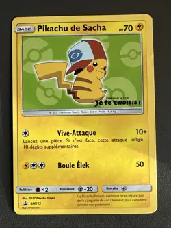 CARTE POKEMON PIKACHU DE SACHA JE TE CHOISIS Promo Soleil Et Lune /film SM112 - Image 1
