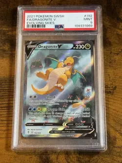 PSA 9 Dragonite V 192/203 - Pokemon Evolving Skies - Ultra Rare - Image 1