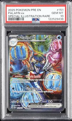 2025 POKEMON PRE EN-PRISMATIC EVOLUTIONS #151 PALAFIN EX PSA 10 - Image 1