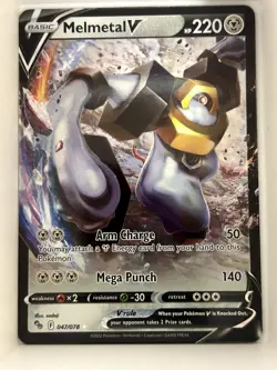 Melmetal V 047/078 Holo V Rare Pokemon GO Pokemon NM - Image 1