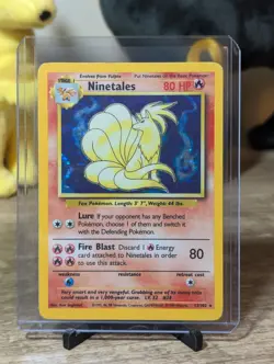 Pokemon Ninetails Holo Rare Base Set 12/102 Unlimited LP - Image 1