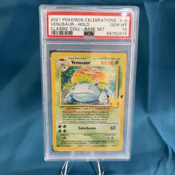 2021 Pokemon Celebrations Venusaur Holo #15 PSA 10 - Image 1