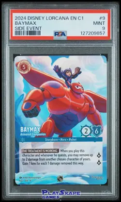 Disney Lorcana Card PSA 9 Baymax Armored Companion 9/C1 DLC Promo 2024 - Image 1