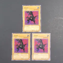 Yugioh TCG - 3x Uraby - SDP-006 - LP/MP - Vintage - Unlimited - Dinosaur - 2003 - Image 3