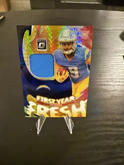 Tre Harris 2025 Panini Donruss Optic Blue Hyper Prizm First Year Fresh Patch RC - Image 1