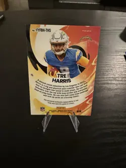 Tre Harris 2025 Panini Donruss Optic Blue Hyper Prizm First Year Fresh Patch RC - Image 2