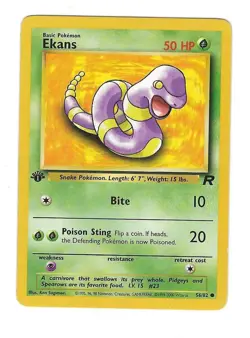 Pokemon TCG Team Rocket Ekans 1st Edition 56/82 Card - Image 1