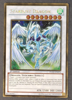 Yugioh TCG - Stardust Dragon - PGLD-EN076 - Gold Rare - 1st Edition - LP/NM 2014 - Image 1