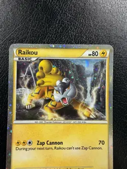Pokemon TCG Raikou HGSS19 Black Star Promo Holo Card LP - Image 2