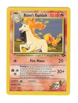 Pokemon TCG Blaine's Rapidash 33/132 Gym Challenge Regular Uncommon - Image 1