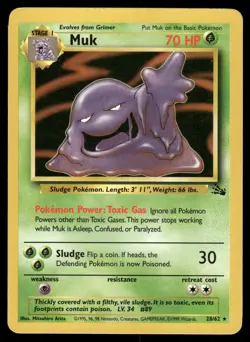 Muk 28/62 Rare Fossil Pokemon Unlimited Lightly Played - Image 1
