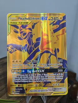 JUMBO Oversized Pikachu & Zekrom GX SM248 Black Star Promo Pokemon Card NM - Image 1