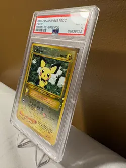 PSA 9 REVERSE HOLO Pichu #172 2000 JAPANESE NEO 2 Pokemon - Image 2