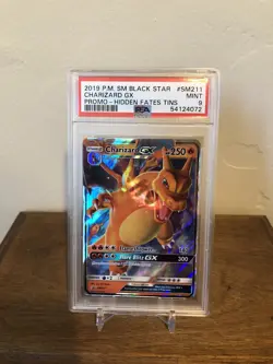 x1 Pokemon 2019 Hidden Fates Tin Black Star Promo Charizard GX SM211 PSA 9 Mint - Image 3
