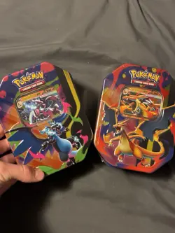 Set of 2 Tins, Mega Charizard X & Mega Charizard Y. Sealed Pokemon TCG - Image 1