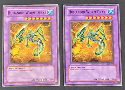 Yugioh TCG - 2x Humanoid Worm Drake - LON-005 + DB1-EN209 - NM/LP Unlimited 2003 - Image 1