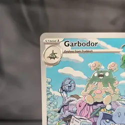 Pokemon Garbodor Illustration Rare Full Art Holo 204/182 Paradox Rift 2023 NM - Image 2
