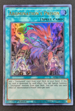 Yugioh TCG - 1x Abomination's Prison - MP20-EN182 - NM - 1st - Ultra Rare - 2020 - Image 1
