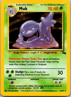 Muk 13/62 - Fossil Pokemon TCG Unlimited Holo LP - Image 1