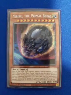 Yugioh Nibiru, the Primal Being Platinum Secret Rare RA01-EN015 NM Euro - Image 1