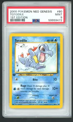 TOTODILE 80/111 NEO GENESIS 1ST EDITION POKEMON PSA 9 - Image 1