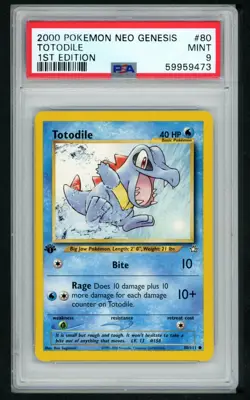 TOTODILE 80/111 NEO GENESIS 1ST EDITION POKEMON PSA 9 - Image 1