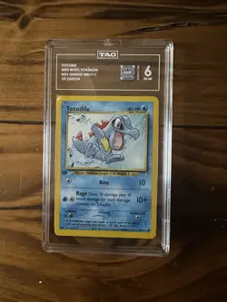 Totodile 2000 Neo Genesis 80/111 Pokemon 1st Edition Regular Card TAG 6 - Image 1
