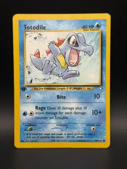 Pokemon Totodile 80/111 Neo Genesis 1st Edition - LP - WOTC - Image 1