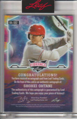 Shohei Ohtani 2022 Leaf Vibrance Auto Sealed #BA-SO2 SP 3/4 - Image 2