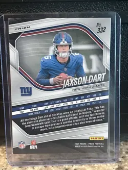 2025 Panini Silver Prizm Rookie Jaxson Dart #332 New York Giants NFL - Image 2