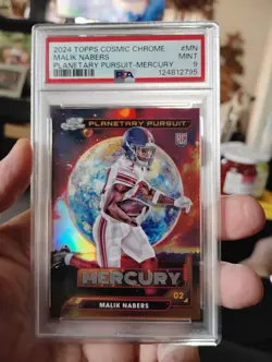2024 Topps Cosmic Chrome Planetary Pursuit - Mercury PSA 9 Malik Nabers Giants - Image 1