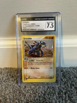CGC 7.5 NM+ Armaldo 1/100 REVERSE HOLO Ex Sandstorm Pokemon Card 042 - Image 1