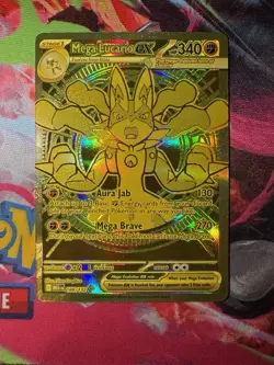 Pokemon Mega Lucario EX TCG Gold Holo Rare Card 188/132 NM - Image 1