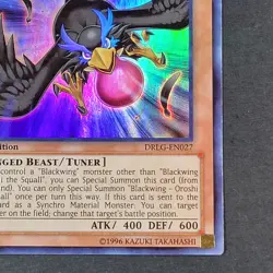Yugioh - Blackwing - Oroshi the Squall - DRLG-EN027 - NM - Super Rare - 1st 2014 - Image 4