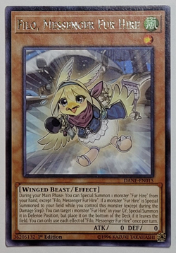 Yugioh - Filo, Messenger Fur Hire - DANE-EN015 - NM - Rare - 1st Edition - 2018 - Image 1