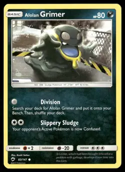 Alolan Grimer 83/147 Common Burning Shadows Pokemon Near Mint - Image 1