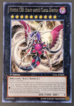 Yugioh TCG - 1x Number C92: Heart-eartH Chaos Dragon - LVAL-EN050, LP - Rare 1st - Image 1