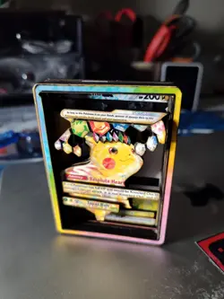 3D Pikachu Pokemon Card Handmade | Layered Shadow Box Art | Electric Pokemon - Image 2