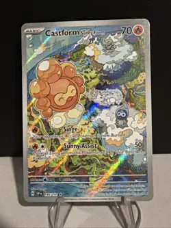 Pokemon TCG Castform Sunny Form Illustration Surging Sparks 195/191 - Image 1