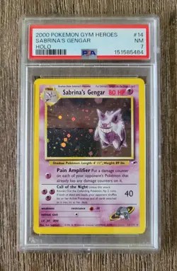 2000 Pokemon Gym Heroes Sabrina's Gengar Holo Rare 14/132 PSA 7 - Image 1