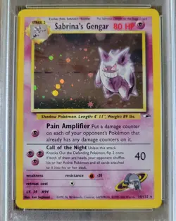 2000 Pokemon Gym Heroes Sabrina's Gengar Holo Rare 14/132 PSA 7 - Image 2
